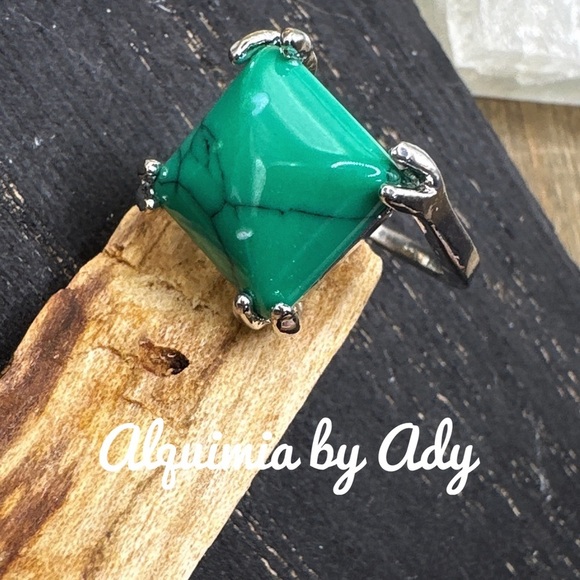 Turquoise and silver gem ring/Navajo turquoise ring/bohemian western - Picture 1 of 4